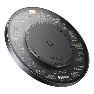 Baseus Simple 2 Wireless Charger 15W with USB-C to USB-C cable 24W 12V/2A 1m - Cluster Black