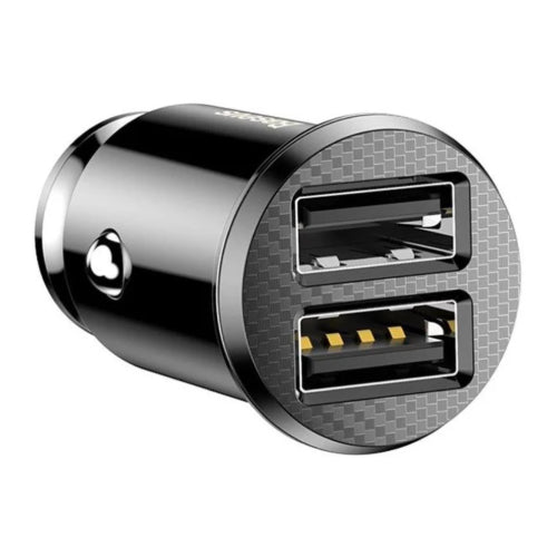 Baseus Grain Car Charger (Dual USB 5V 3.1A ) - Black