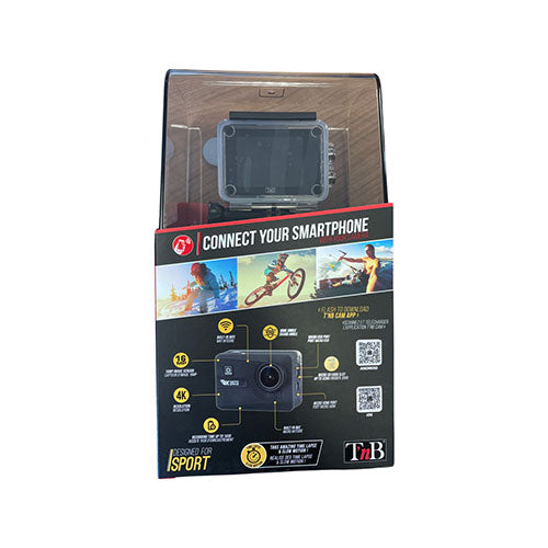 T'nB Full HD 1080p 4K WiFi Action Camera with Waterproof Case - Black - 15 Accessories Included