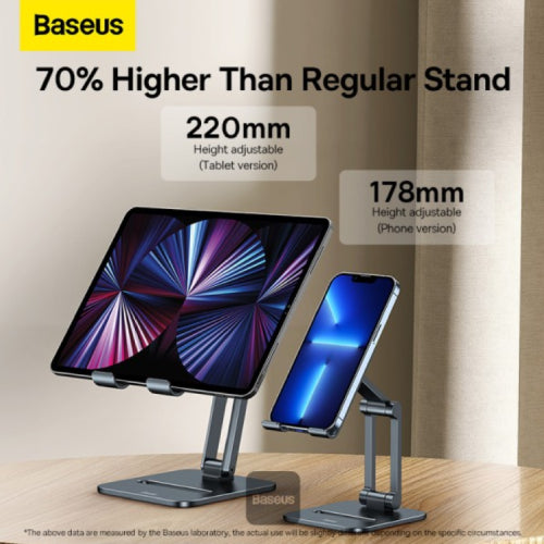 Baseus Desktop Biaxial Foldable Metal Stand (for Phones) - Grey