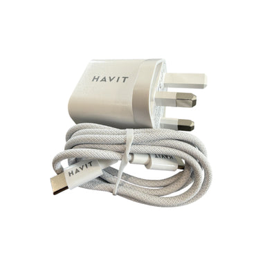 HAVIT ST936 Travel Charger with USB-C to USB-C Cable - White
