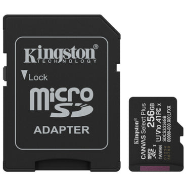 Kingston 256GB Canvas Select Plus microSD Card (SDXC) + Adapter- 150MB/s
