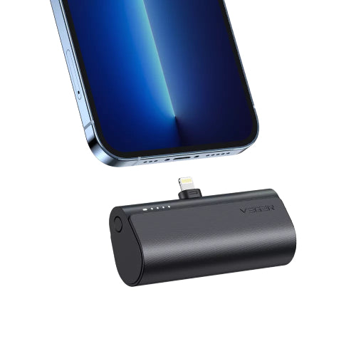 Veger PlugON-L - 5,000mAh 20W Non-MFI Lightning Ultra Small Power Bank - Black