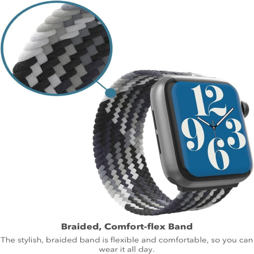 GEAR4 IWatch Compatible with Apple Watch 38/40/41 mm Braided Solo Loop Band LG Navy Blue