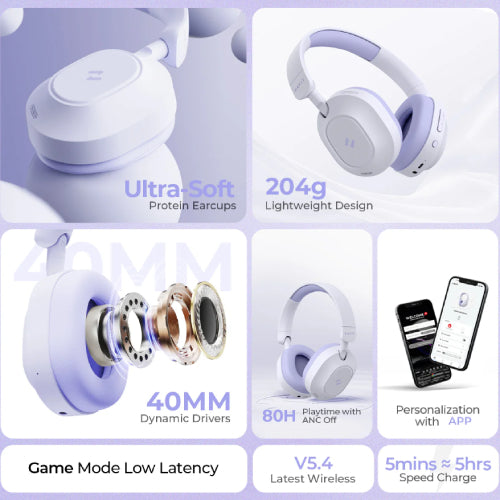 HAVIT LIFE NC01H Wireless Bluetooth Headphones H668BT - Purple