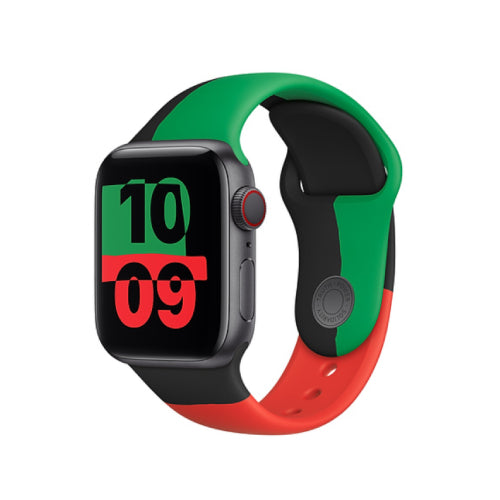Apple Official Watch Band 38mm/40mm unity Sport Band - Black/ Green/ Red (Open Box)
