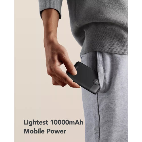 Veger C11 22.5W PD 10,000mAh Power Bank With Built In Non-MFI Lightning & USB-C Cable - Black