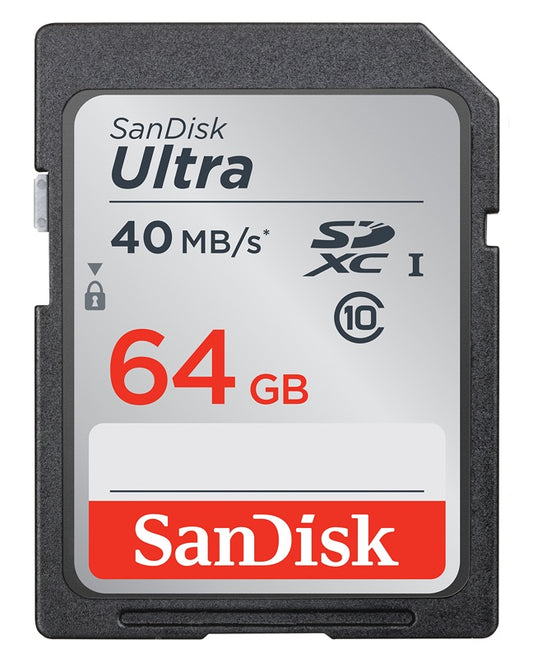 SanDisk 64GB Ultra SD (SDXC) Card Class 10 UHS-I - 40MB/s OFFICIAL REFURB