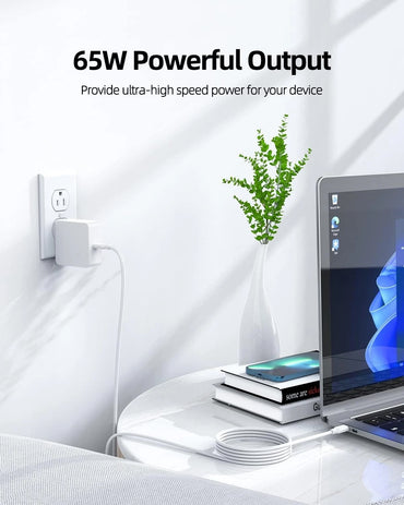 65W USB C TypeC Adapter Charger for Laptops