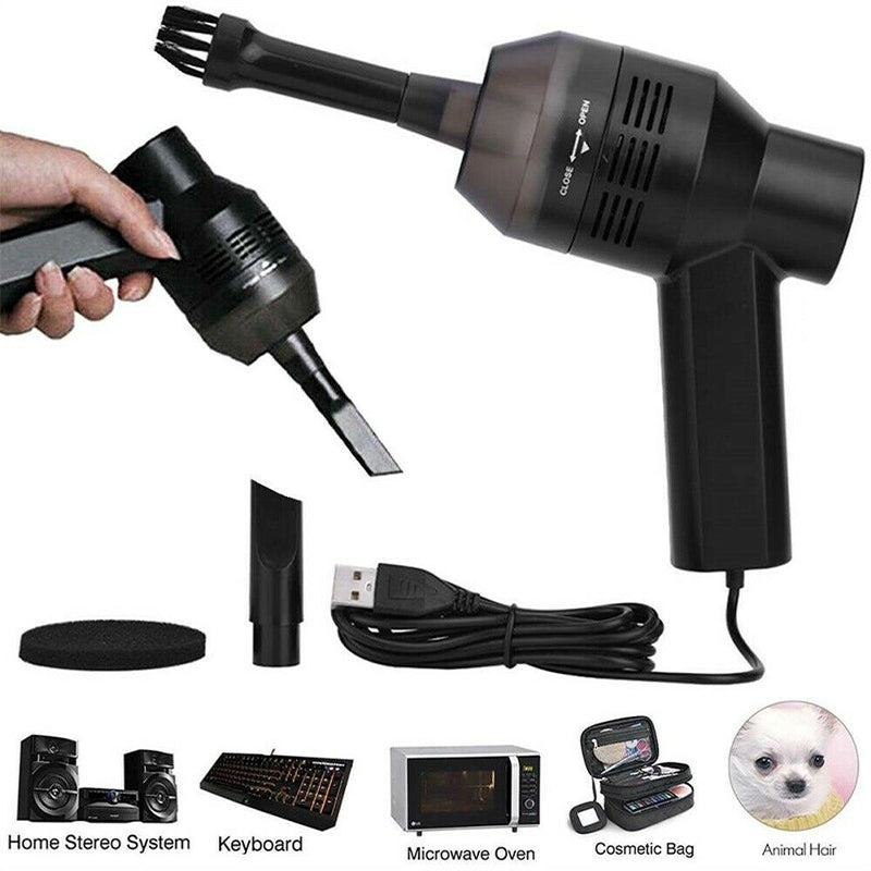 Mini Portable Handheld Vacuum Cleaner - USB Powered - Black