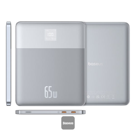 Baseus Blade2 12000mAh 65W Power Bank with Digital Display Intelligent Edition - Horizon Silver