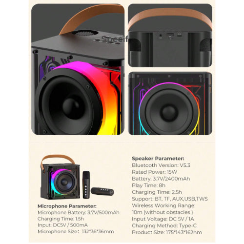 HAVIT Audio Series-Bluetooth speaker With 2 x Wireless Microphones