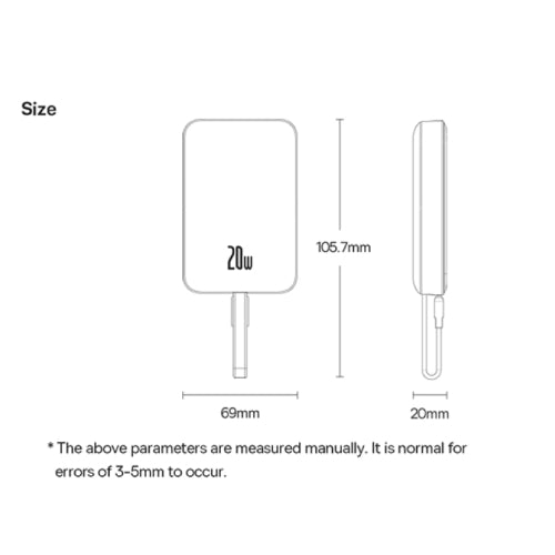 OS-Baseus Magnetic Mini Wireless Fast Charge Power Bank Type-C 10000mAh 30W - Cluster Black