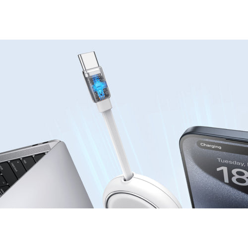 Baseus Free2Draw Mini Retractable Charging Cable Type-C to Type-C 100W 1m - Moon White