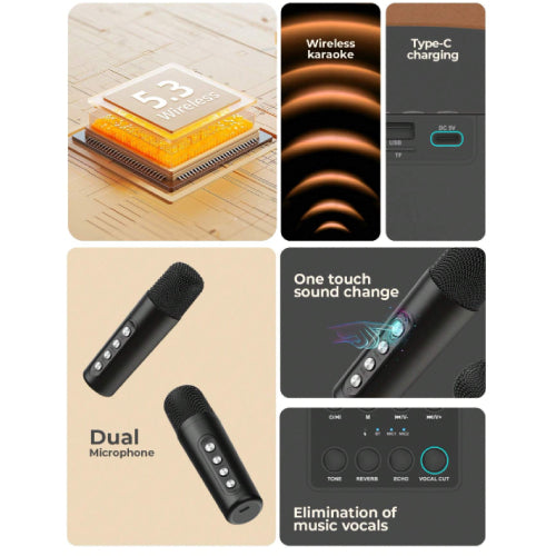 HAVIT Audio Series-Bluetooth speaker With 2 x Wireless Microphones