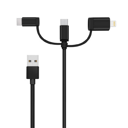 Bitmore 3 in 1 Apple Certified MFi 1m Charging Cable - Black