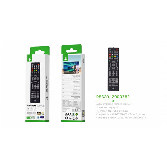 R5639 Universal TV Controller, (Batteries Not Included), Black