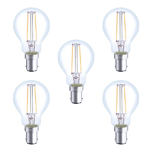 Integral LED Full Glass Mini Globe B15 2W (23W) 2700K Non-Dimmable Lamp - 5 Pack
