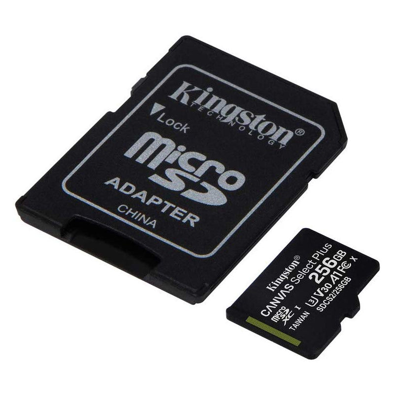 Kingston 256GB Canvas Select Plus microSD Card (SDXC) + SD Adapter - 100MB/s