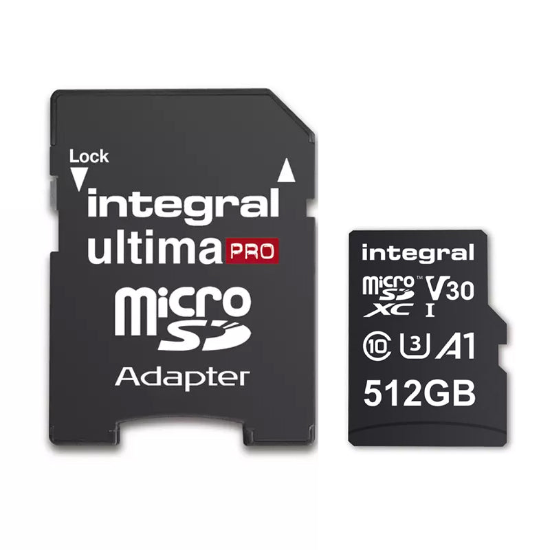 Integral 512GB UltimaPRO A2 V30 High Speed microSD Card (SDXC) UHS-I U3 - 180MB/s