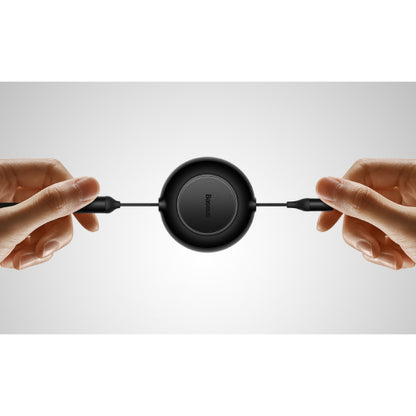Baseus Bright Mirror 2 Series Retractable 3-in-1 Fast Charging  Data Cable USB to M+L+C 66W 1.1M -  Black
