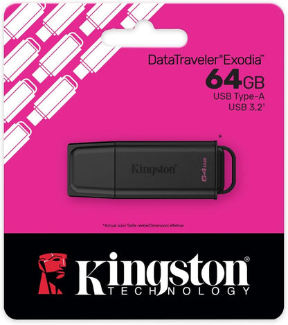Kingston 64GB Exodia USB Flash Drive 3.2 Gen 1 Black