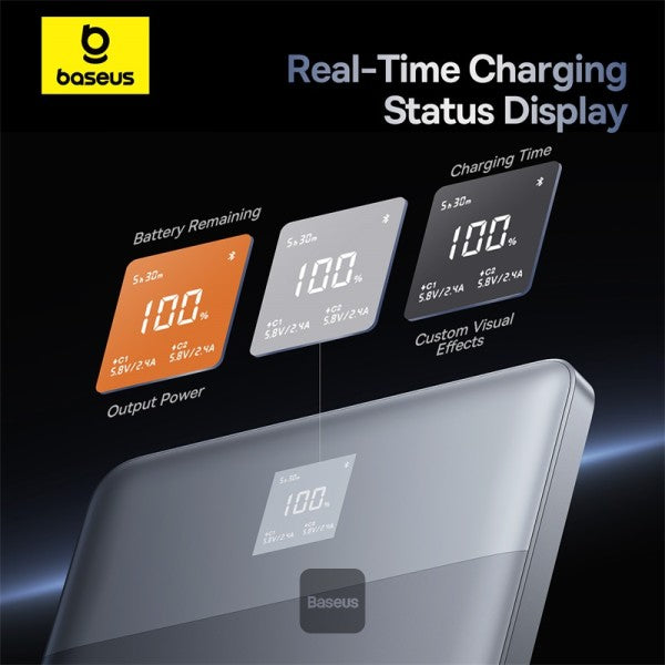 Baseus Blade2 12000mAh 65W Power Bank with Digital Display Intelligent Edition - Horizon Silver