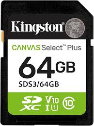 Kingston 64GB Canvas Select Plus SD Card (SDXC) Gen3 - 100MB/s
