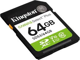 Kingston 64GB Canvas Select Plus SD Card (SDXC) Gen3 - 100MB/s