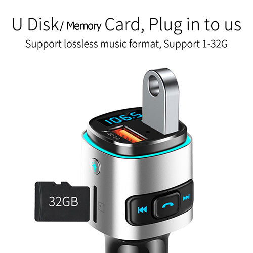 Bluetooth Car MP3 Player Car FM Transmitter Phone - Hands-free Car Charger BC41 QC3.0