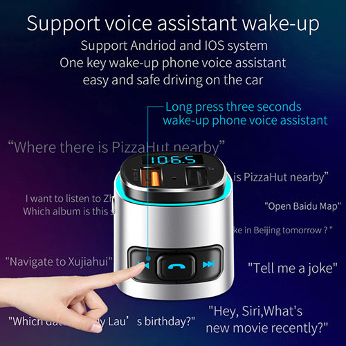 Bluetooth Car MP3 Player Car FM Transmitter Phone - Hands-free Car Charger BC41 QC3.0