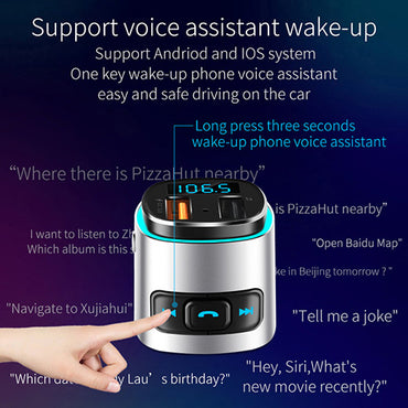 Bluetooth Car MP3 Player Car FM Transmitter Phone - Hands-free Car Charger BC41 QC3.0