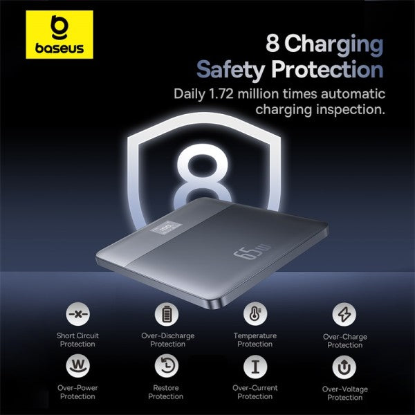 Baseus Blade2 12000mAh 65W Power Bank with Digital Display Intelligent Edition - Horizon Silver
