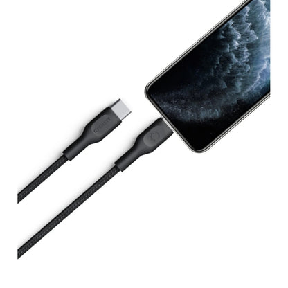 Cygnett Fast 30W USB-C to Lightening Premium Braided 2.2m Cable Black