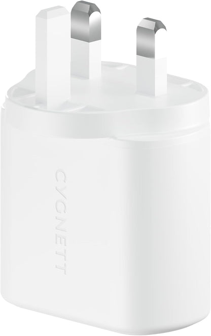 Cygnett PowerPlus 35W Dual USB-C Wall Charger – High-Speed Charger