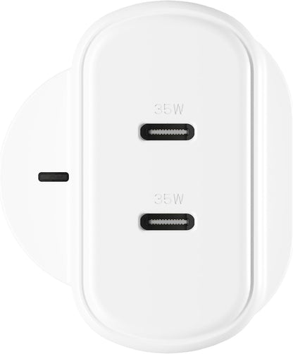 Cygnett PowerPlus 35W Dual USB-C Wall Charger – High-Speed Charger