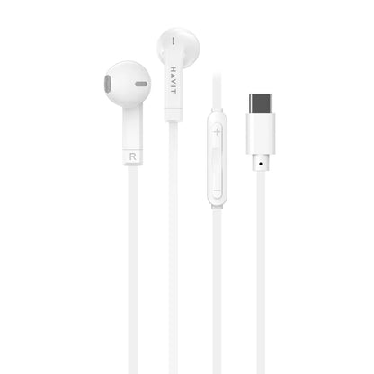 HAVIT E336C USB-C Headphones with Microphone | White