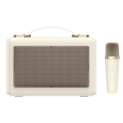 Havit SK823BT Retro Portable Karaoke Bluetooth Speaker with Wireless Microphone - Beige