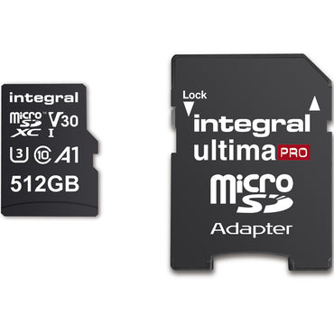 Integral 512GB UltimaPRO A2 V30 High Speed microSD Card (SDXC) UHS-I U3 - 180MB/s