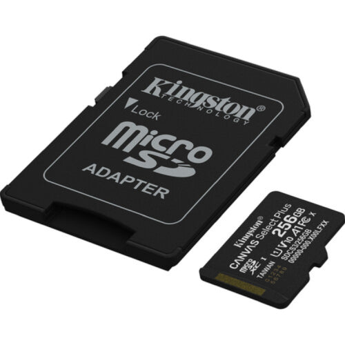 Kingston 256GB Canvas Select Plus microSD Card (SDXC) + Adapter- 150MB/s
