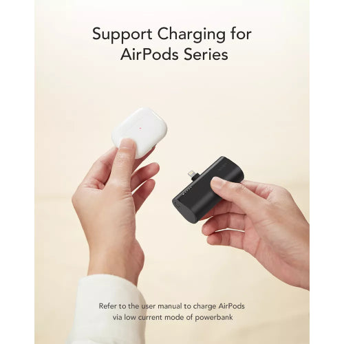 Veger PlugON-L - 5,000mAh 20W Non-MFI Lightning Ultra Small Power Bank - Black