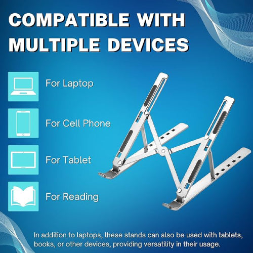 Laptop Adjustable Stand and Holder for Desk- Silver