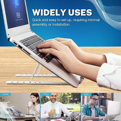 Laptop Adjustable Stand and Holder for Desk- Silver