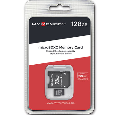 MyMemory 128GB V10 High Speed microSD Card (SDXC) A1 UHS-1 U1 + Adapter - 100MB/s