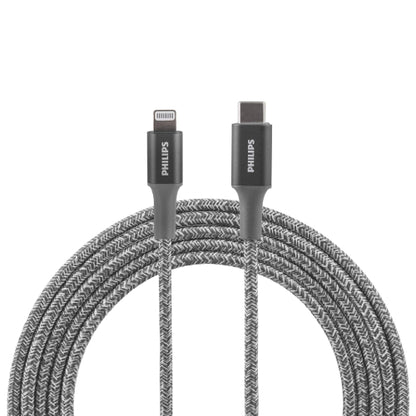 Philips USB-C to Lightning Braided Data Charging Cable - Grey