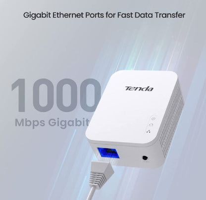 Tenda PH3 (Twin pack) Gigabit Powerline Adapter Kit 1000 Mbps - White