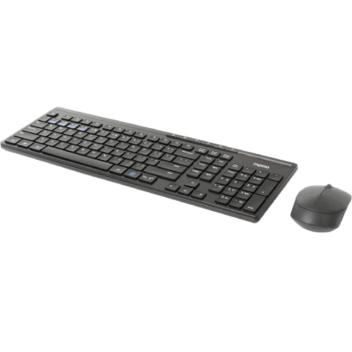 Rapoo 8100M (QWERTY) Multi-mode Wireless Desktop Combo Set - Black