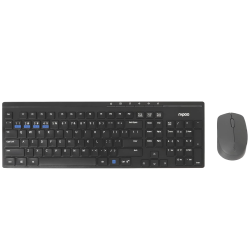 Rapoo 8100M (QWERTY) Multi-mode Wireless Desktop Combo Set - Black