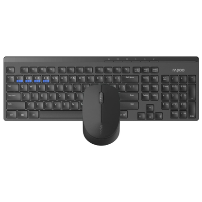 Rapoo 8100M (QWERTY) Multi-mode Wireless Desktop Combo Set - Black