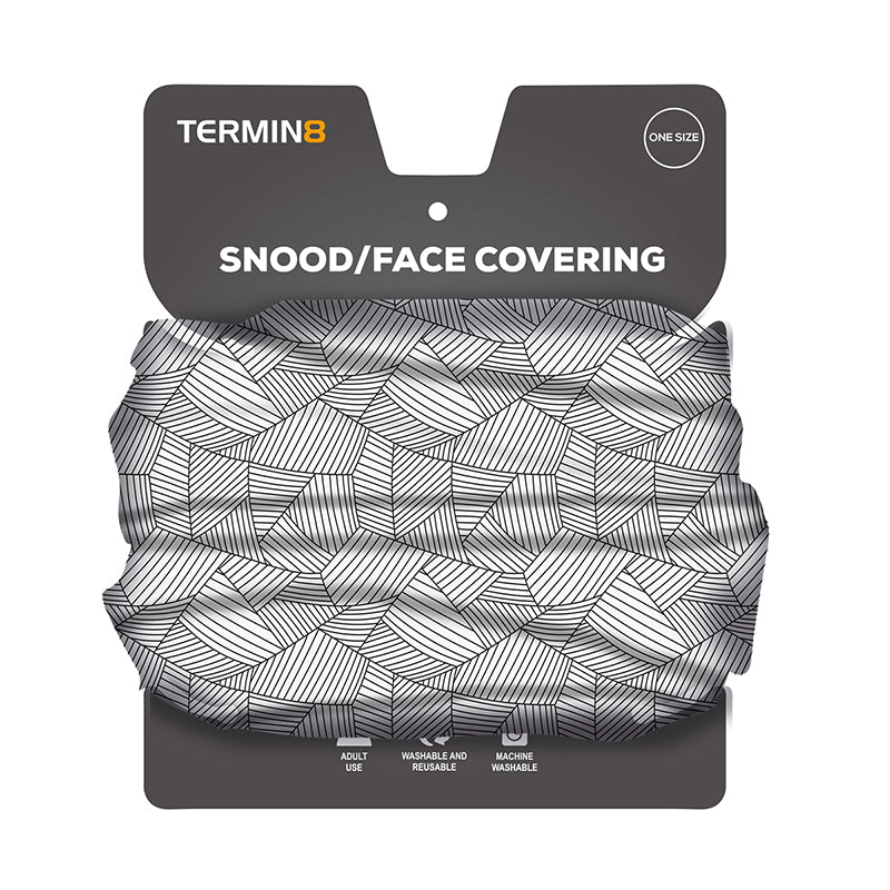 Snood Face Covering - Grey Geometric
